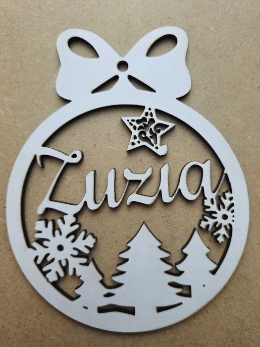 3 sztuki Bombka z imieniem Świąteczna personalizowana zawieszka