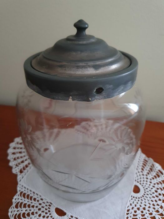 Boleira antiga vidro trabalhado