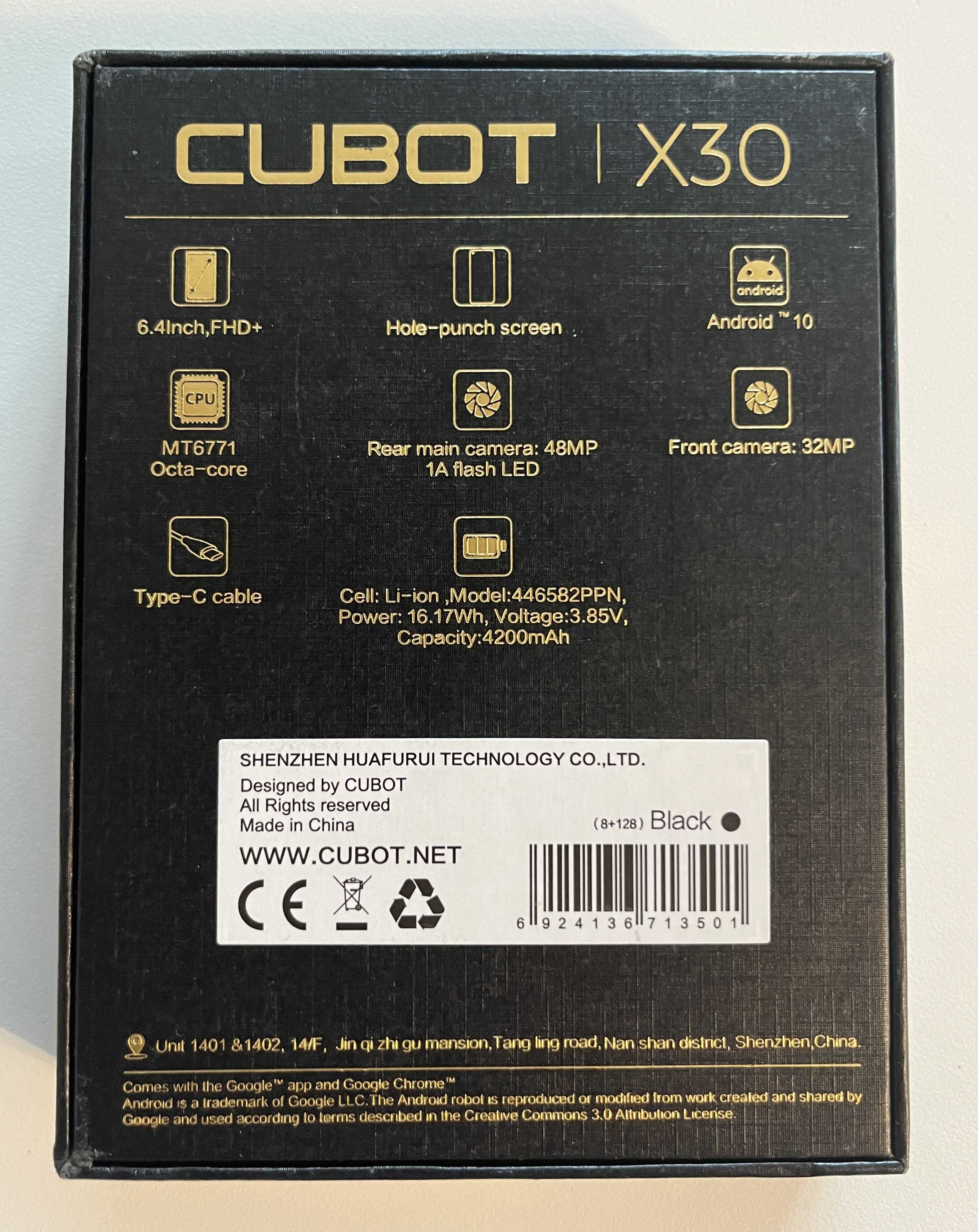 CUBOT X30 6,4' 8/128GB LTE Android 10 Dual SIM NFC