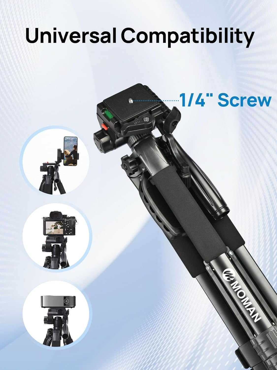 MOMAN TP59F Statyw Tripod do aparatu Canon Nikon sony 150cm aluminiowy