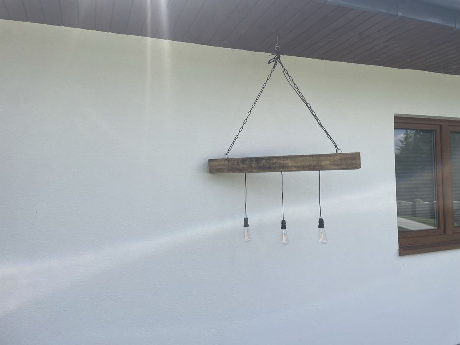 Lampa drewniana rustykalna