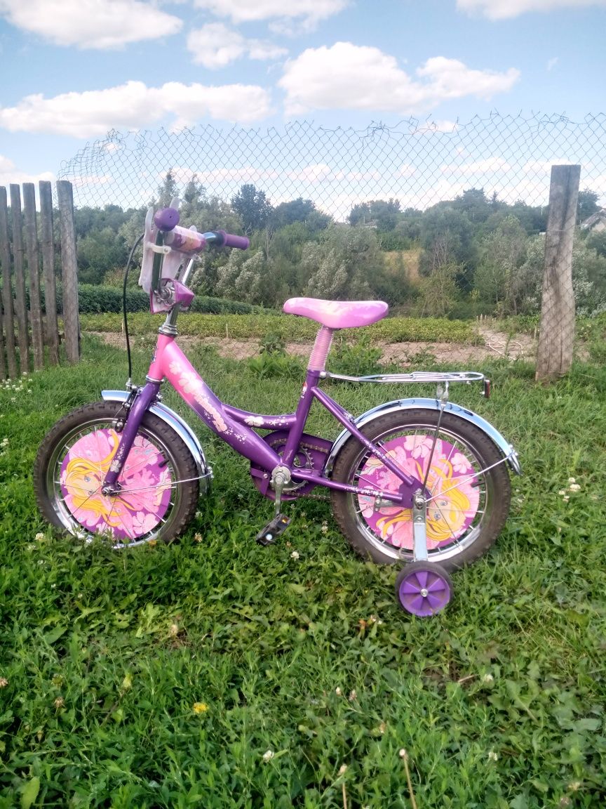 Велосипед детский для девочек Мустанг Принцесса + защита в ПОДАРОК
