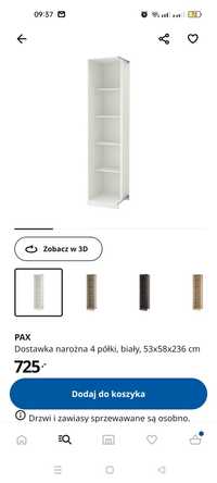 Dostawka narożna do szafy Ikea Pax
