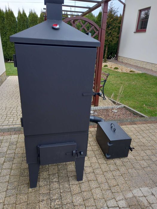 Wędzarnia metalowa ogrodowa XXL - dwa paleniska - Nowość !