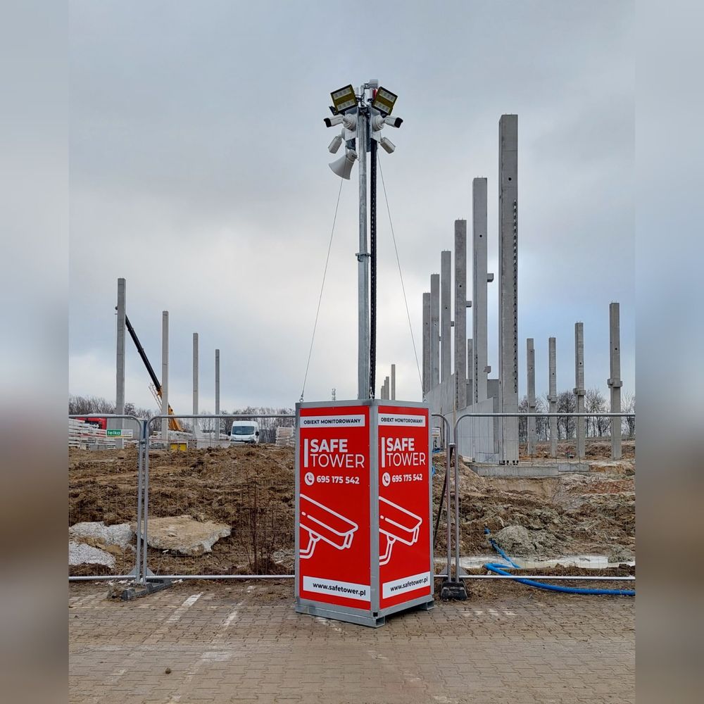 WYNAJEM: Mobilna wieża monitoring budowy kamery budowa monitorująca