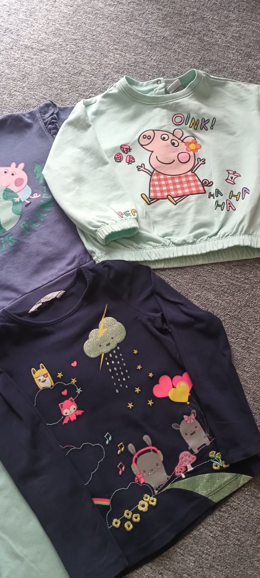 Zestaw bluza bluzka długi rękaw świnka Peppa 92 98 h&m
