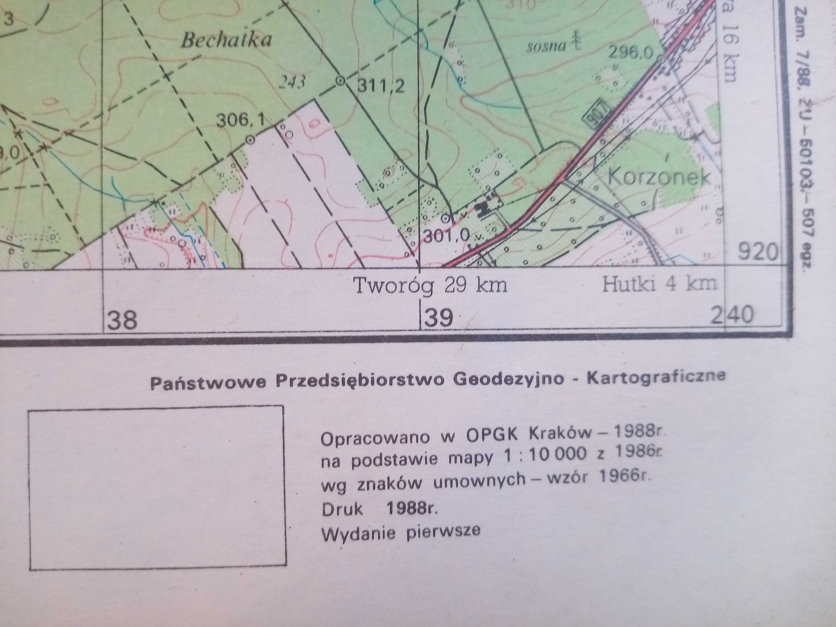 Mapa topograficzna Blachownia k. Częstochowy, wojskowa