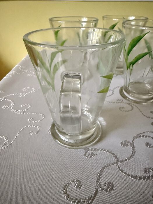 Szklanki Tetley Quality Tea 200 ml Oryginalne 6szt z zielonym motywem