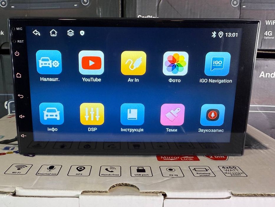 Магнитола 7" 4/64гб 8 Ядер с 4g с Carplay Android Auto Сим-карта