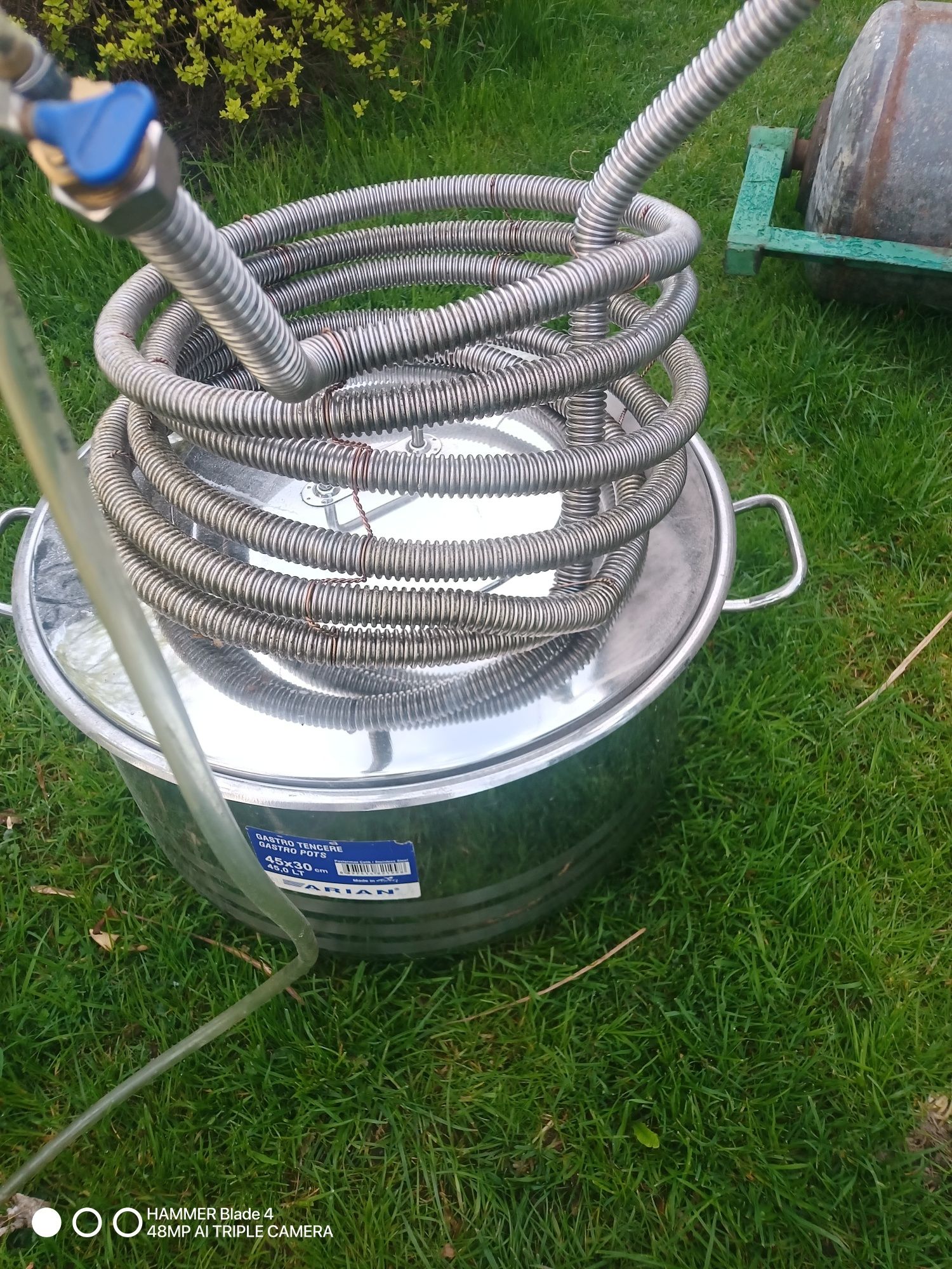 Garnek , kadź zacierano warzelna 45l + chłodnica. Piwo domowe