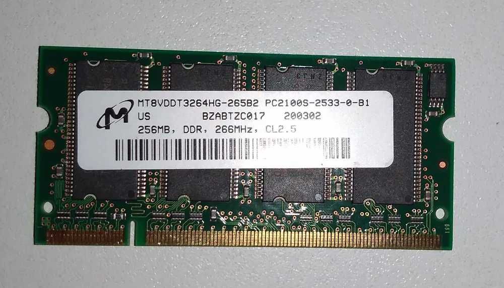 Memoria Ram Micron 256MB