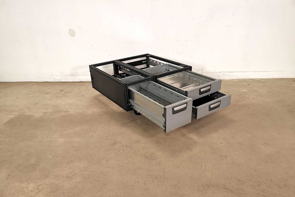 Zabudowa serwisowa warsztatowa regał samochodowy SZUFLADY MODUL-SYSTEM