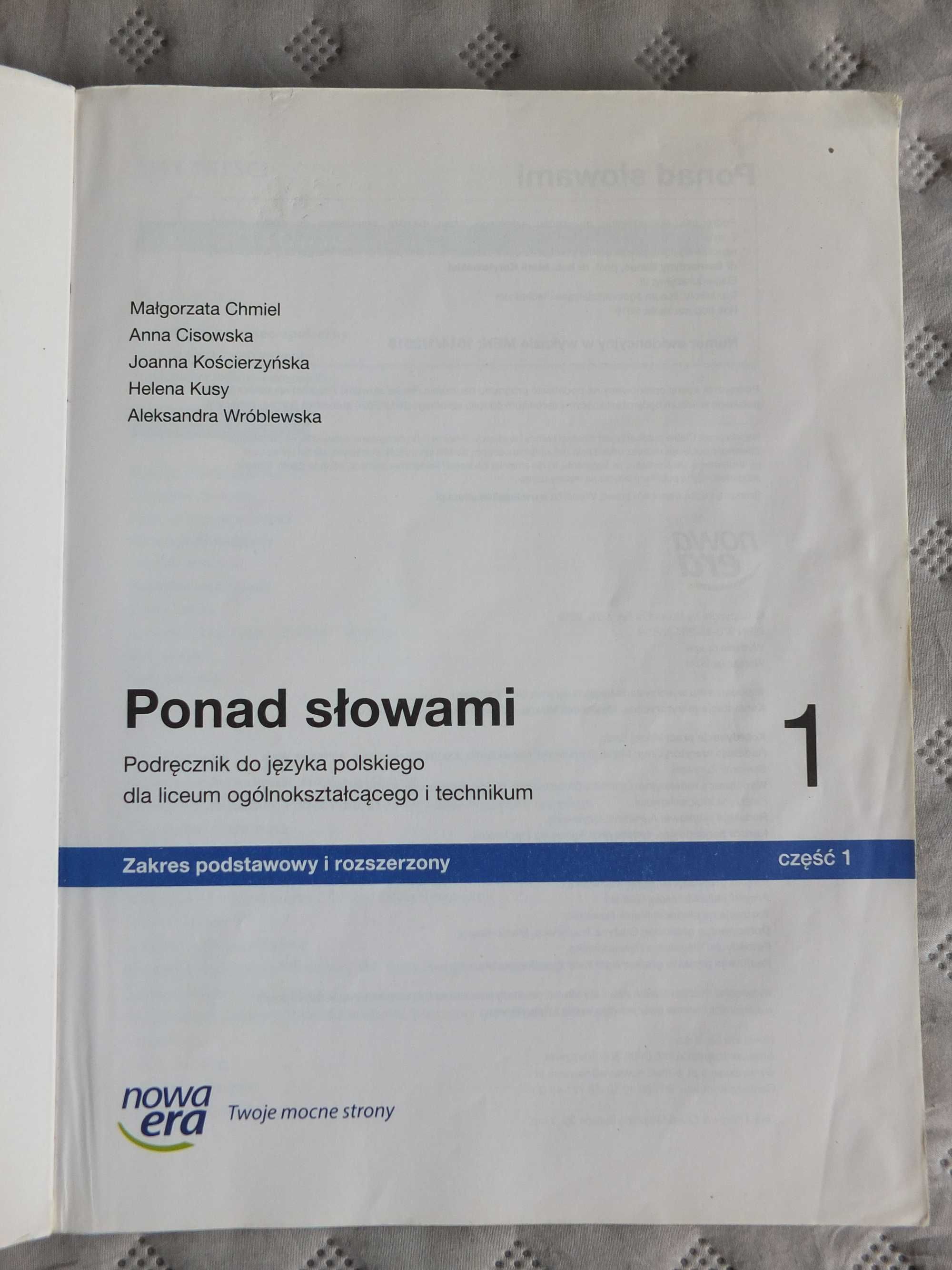 Ponad słowami 1, część 1, zakres podstawowy i rozszerzony