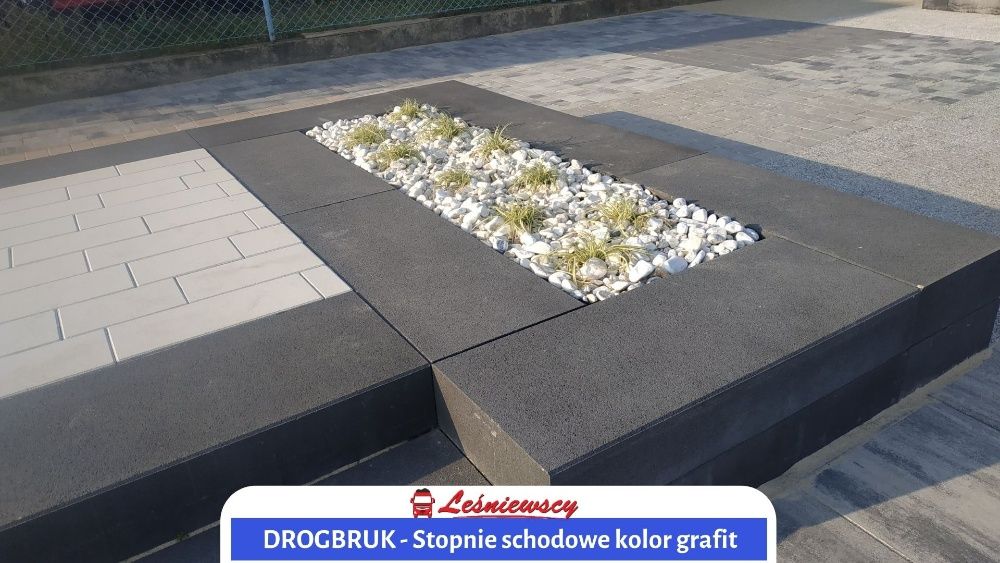 Stopnie schodowe-DROGBRUK grafit 100x40x15cm Schody na taras, wejście