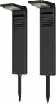 2x Lampa Solarna Ogrodowa Wbijana LED Zimna OUSFOT Słupek