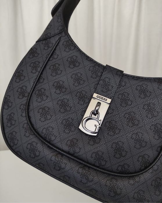 Guess Maime Hobo torebka damska monogram czarna szara