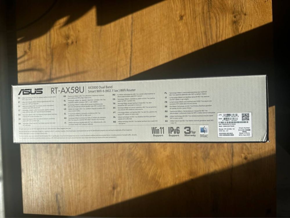 Router ASUS RT-AX58U AX3000 (WiFi 6, Dual Band) – Nowy