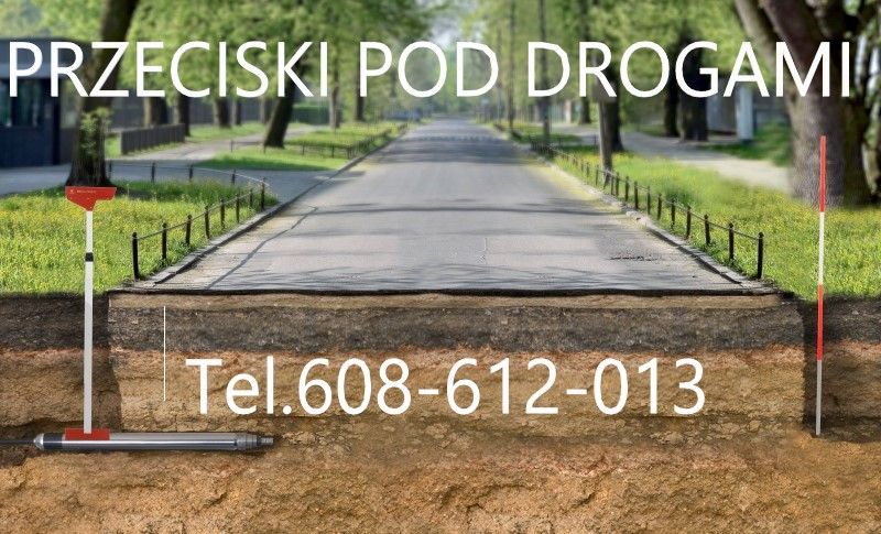 Przeciski pod drogami, koparka, minikoparka, przyłącz