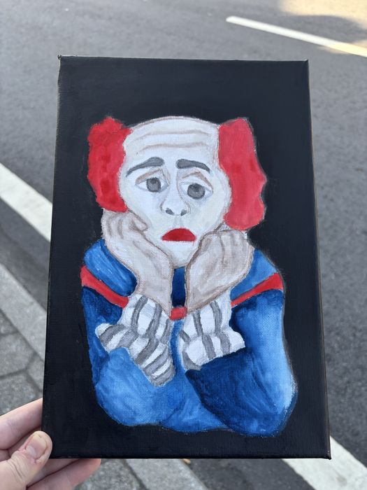 Ilustração pintada numa tela