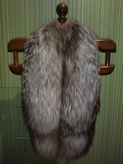 Воротник из чернобурки на подкладке 120х17 см