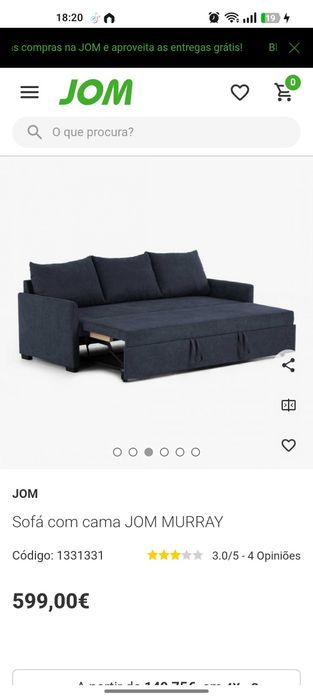 Sofá cama azul como novo