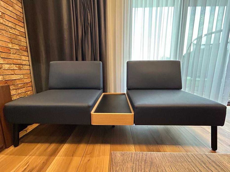 sofa dwuosobowa ze stolikiem - idealna do biura, recepcji, poczekalni