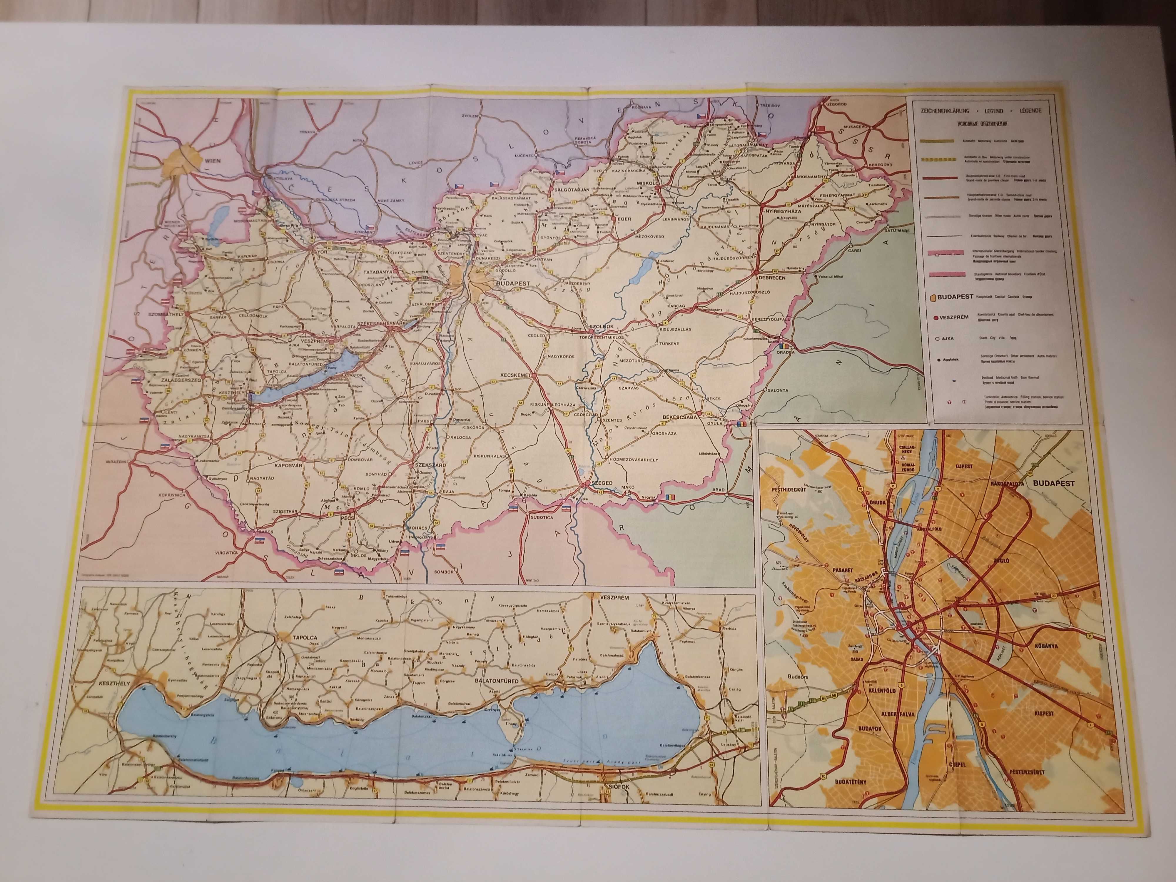 Mapa Węgier z 1979 roku