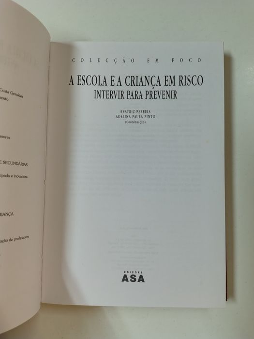 A Escola e a Criança em risco, de Beatriz Pereira