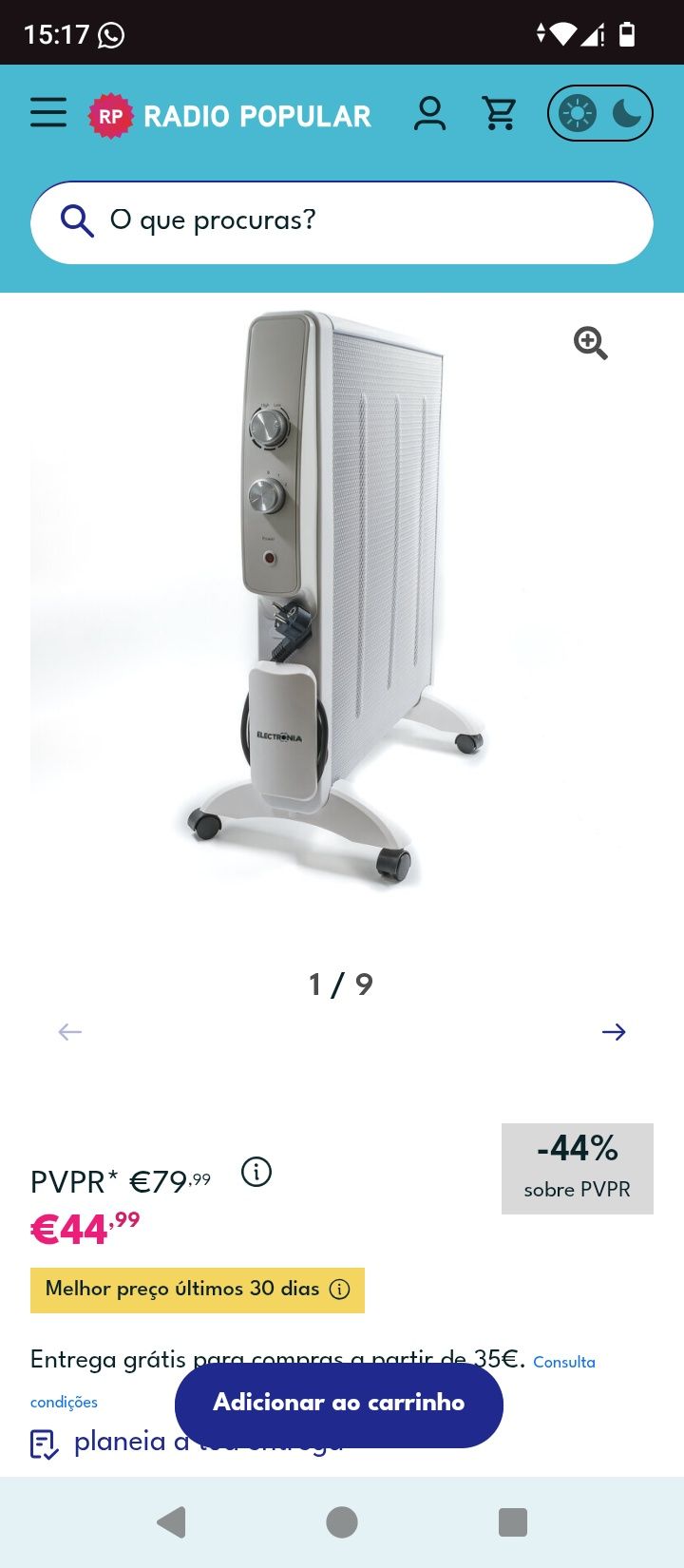 Aquecedor Eletronia 1000/2000W