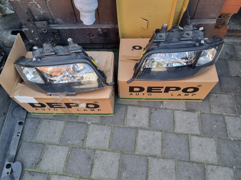 Lampy przód Audi A6C5 ringi xenon d2s Lift DEPO  polift angel eyes