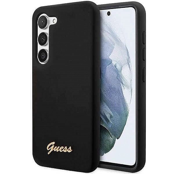 Etui Guess Silicone Vintage Gold Logo na Samsung Galaxy S23+ - czarne
