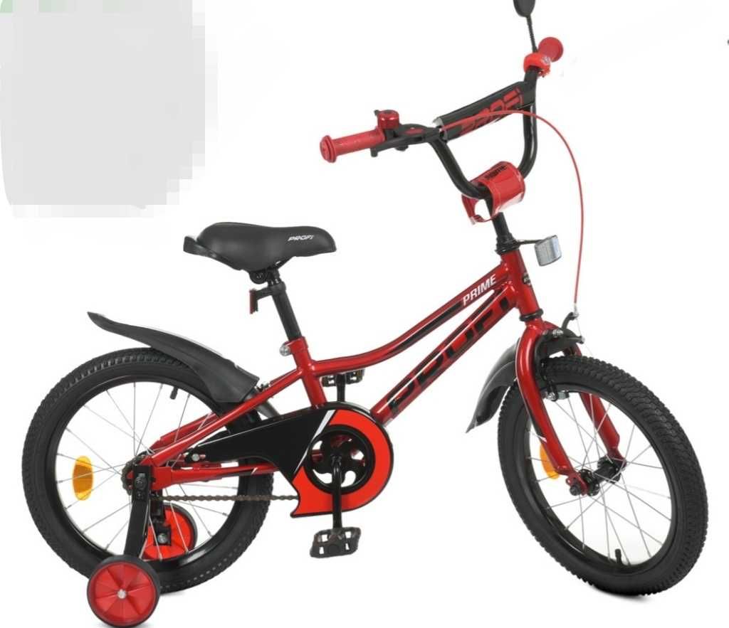 Велосипед червоного кольору для детей 4-7 рокiв