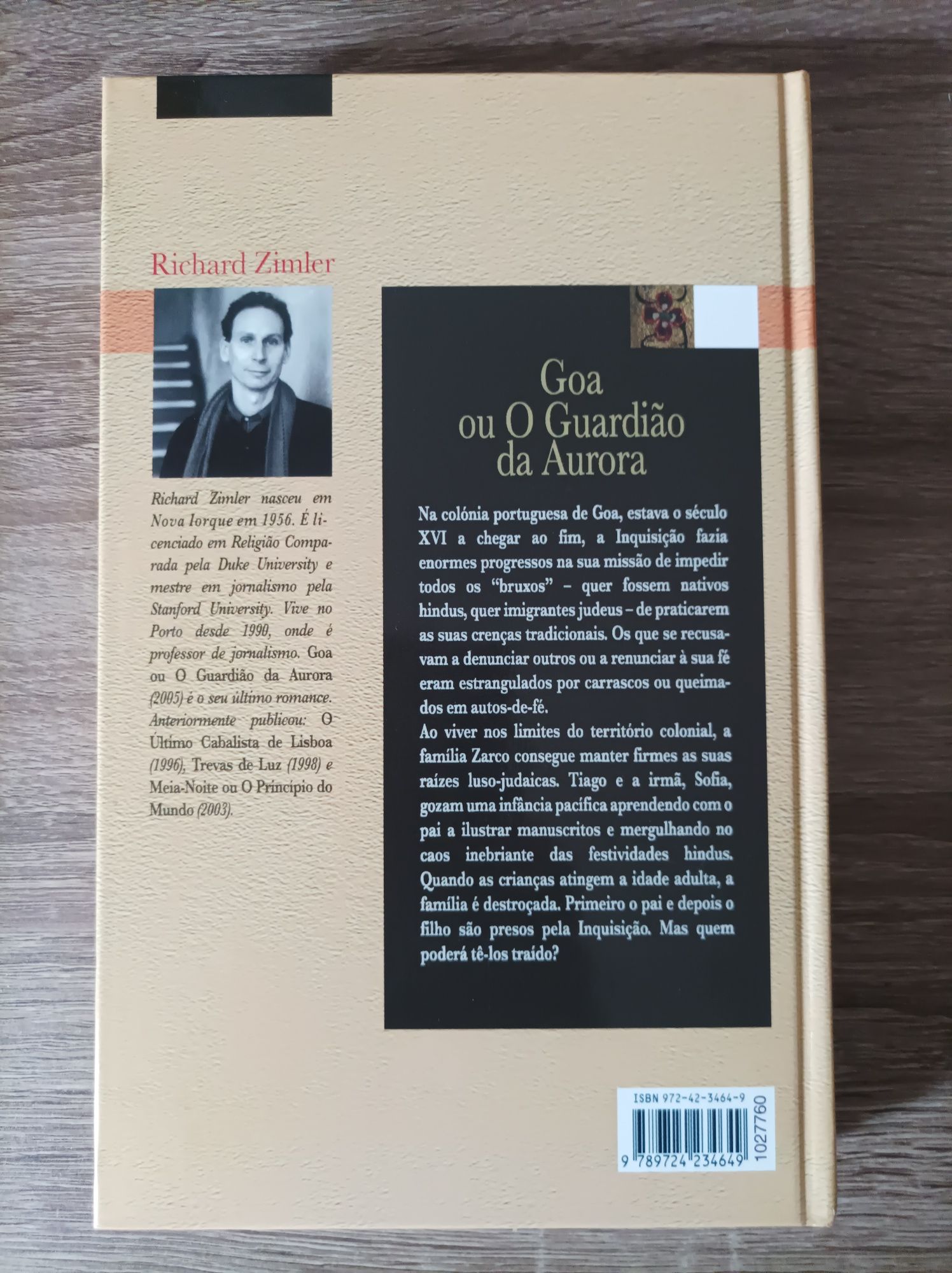 Livro "Goa ou o Guardião da Aurora" de Richard Zimler