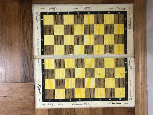 шахматная доска винтаж с известными шахматистами