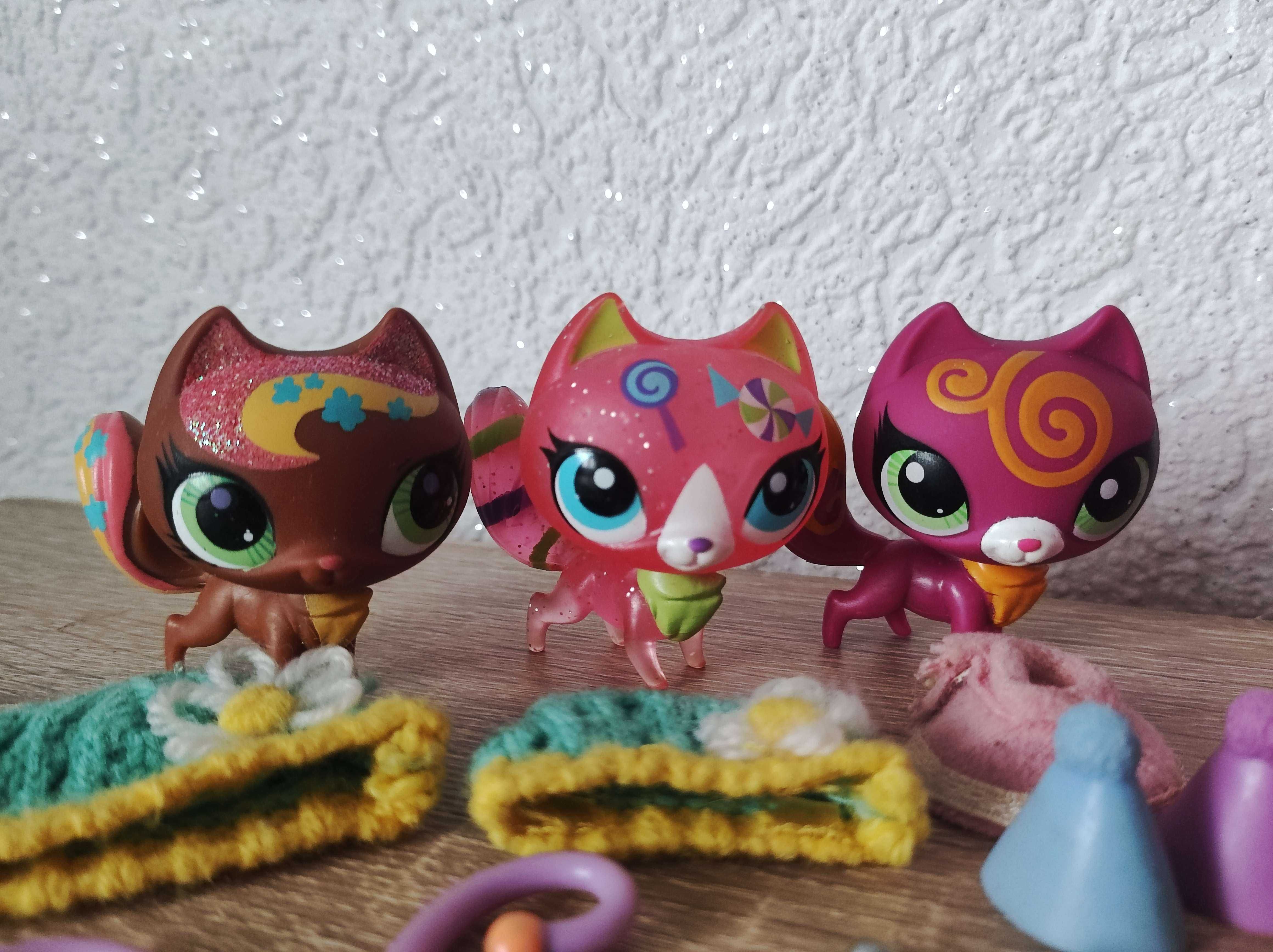 LPS Littlest Pet Shop i Hello Kitty - koty + akcesoria, bransoletka