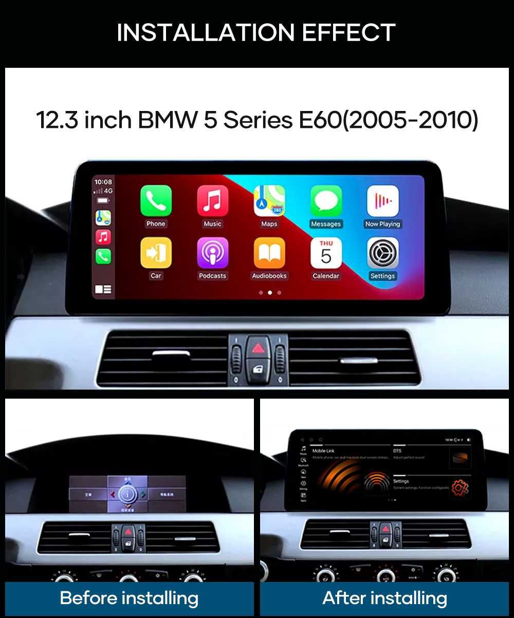 Radio DAB+ GPS WiFi 4G USB MP3 CarPlay Android MP3 BMW E60 E64 E90 E93