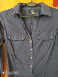 Granatowa koszula - bluzka . Rozpinana