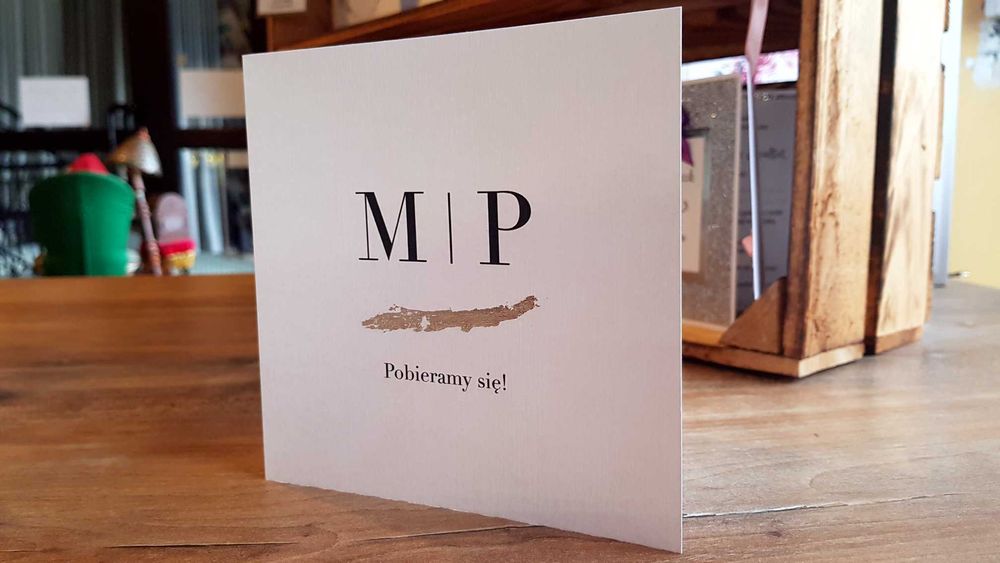 Zaproszenia ślubne GLAMOUR delikatne foliowane