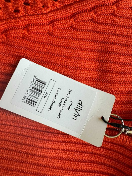 Свитер на молнии оранжевый Dilvin (Турция) One Size новый Акрил 100%