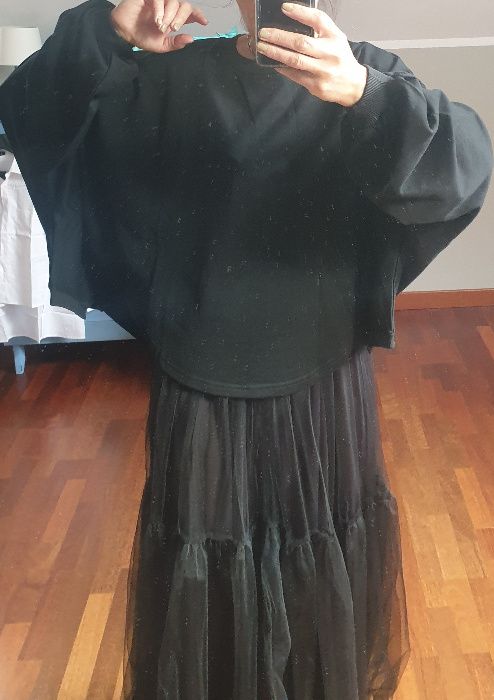 Czarna bluza oversize asymetryczna WYPRZEDAŻ SZAFY