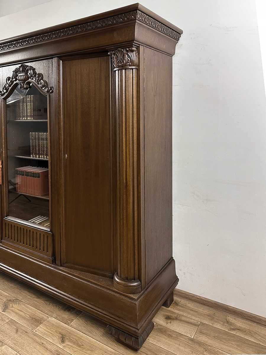 BIBLIOTEKA 100-letnia antyk WITRYNA kolumny SZAFA płaskorzeźby