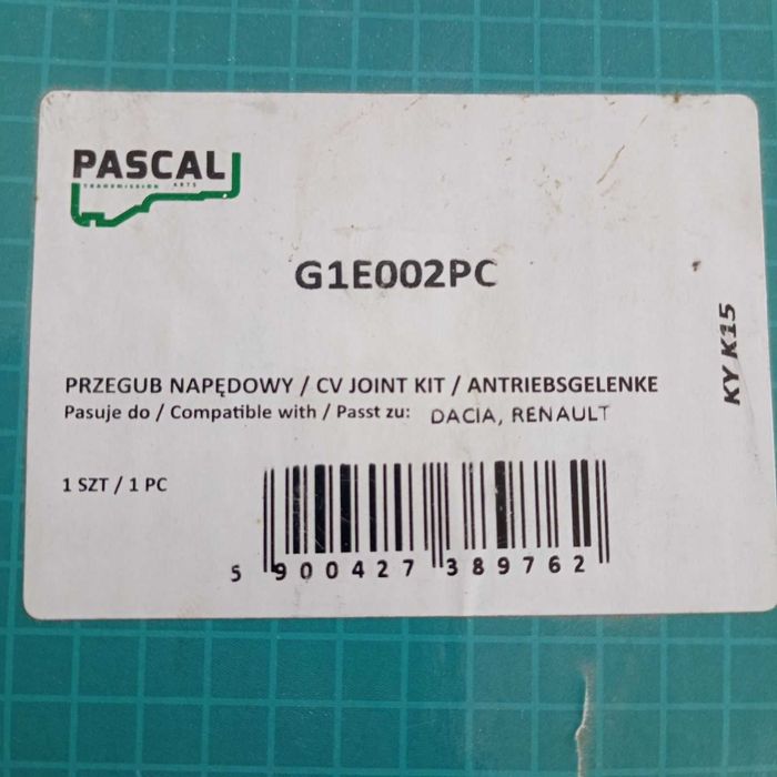 ШРУС, зовнішній, комплект G1E002P Рено Renault Дачія Dacia