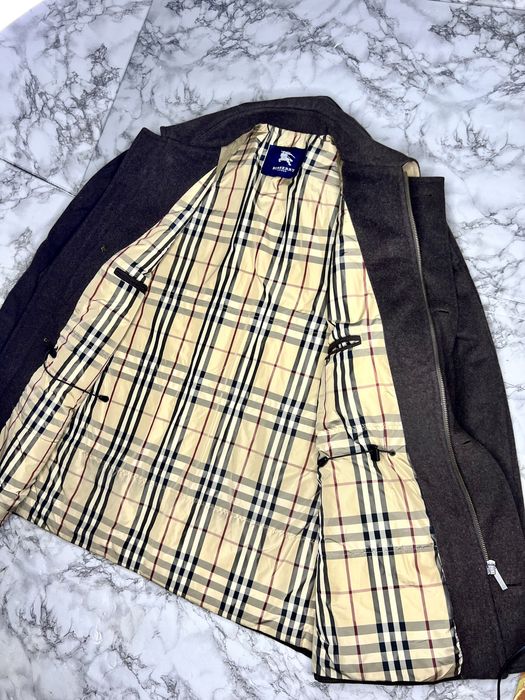 Пальто шерстяное плащ мужской Burberry винтаж оригинал размер L 5