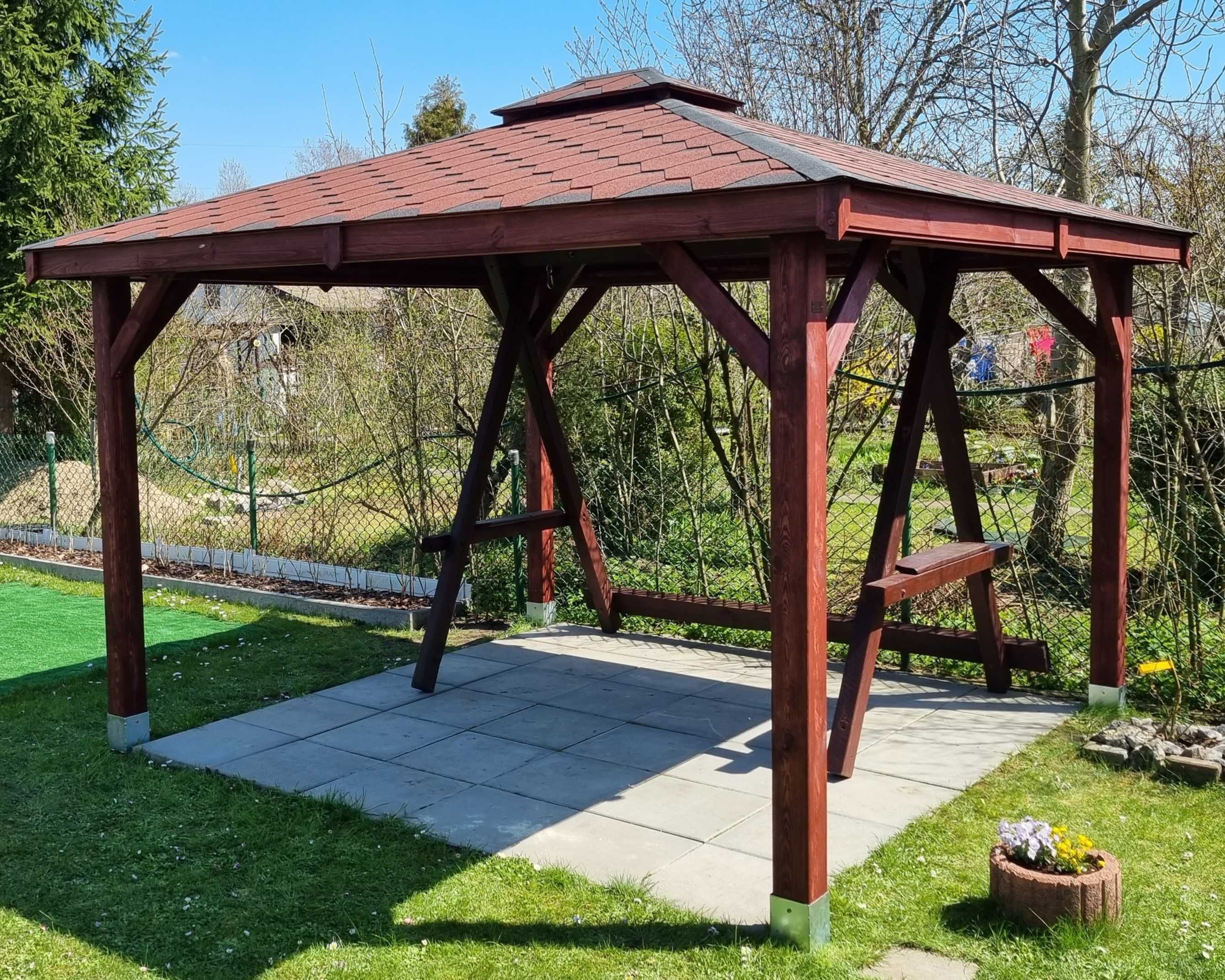 Altana MALTA 3X3 altanka ogrodowa wiata zadaszenie pergola słupy 12x12