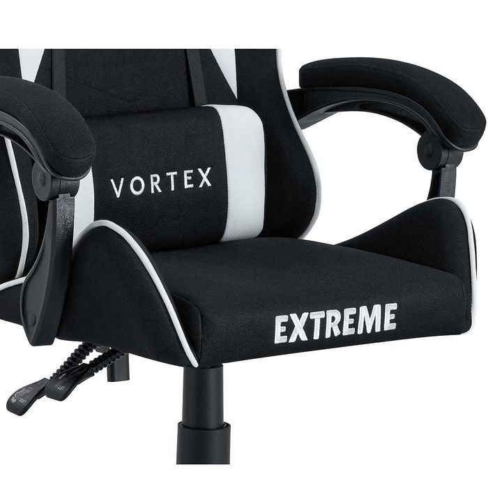 Fotel Gamingowy z tkaniny EXTREME Vortex White, krzesło dla gracza