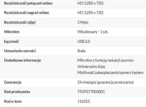 Kamerka Creative Live! Cam Sync HD