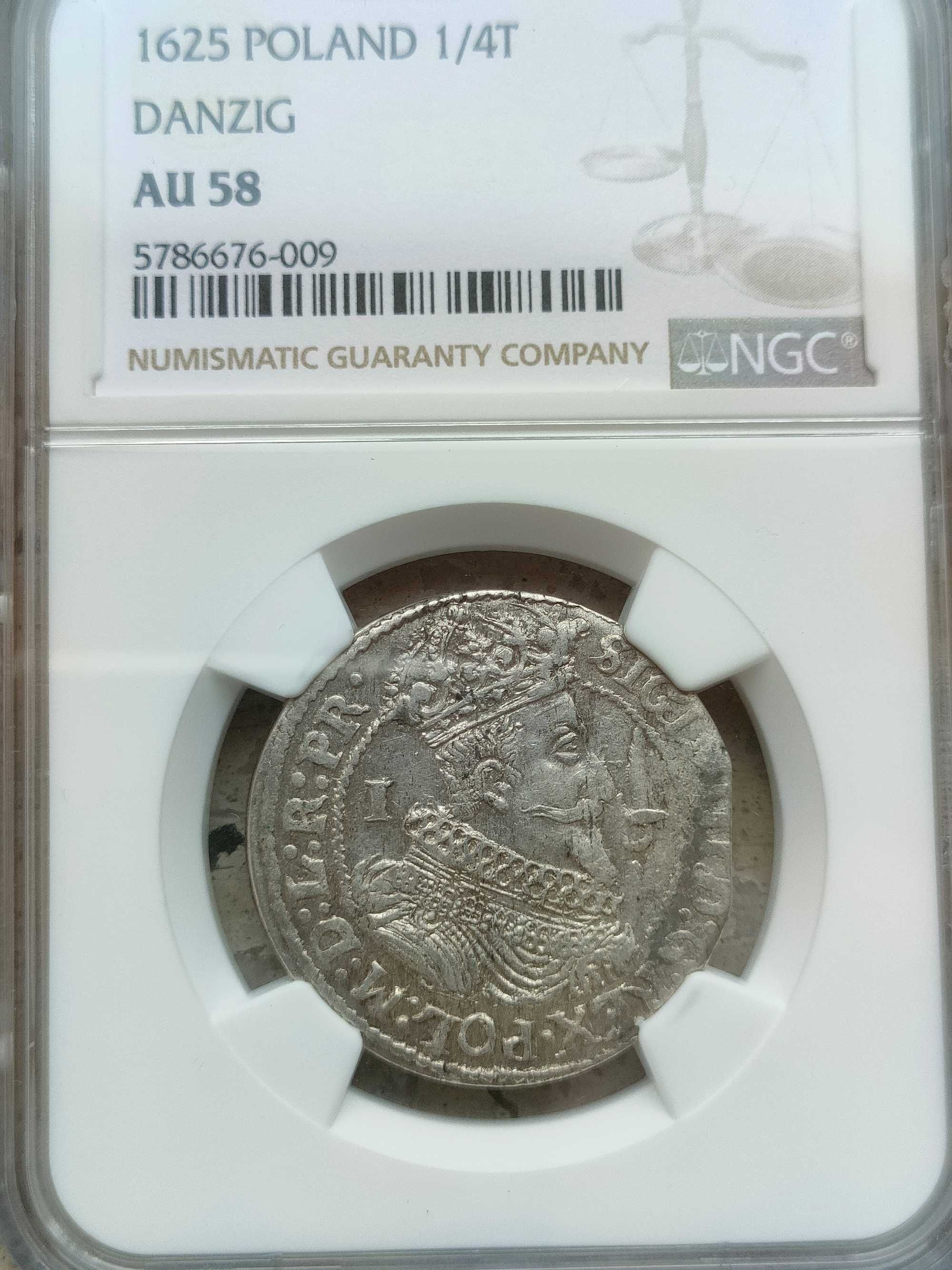 Ort 1625 Gdańsk Zygmunt III Waza NGC piękny