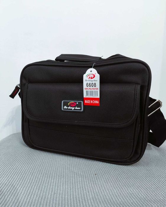 Torba męska czarna do pracy uchwyt pasek na ramię 6608