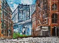 Most Brookliński  obraz akrylowy w stylu impresjonistycznym 30x40 cm