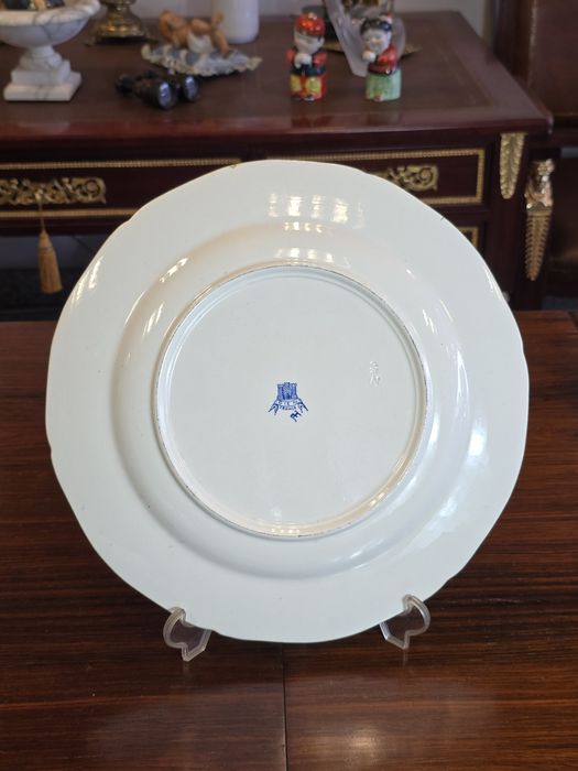 Faiança Francesa Gien Galos e Peónias terrina e prato